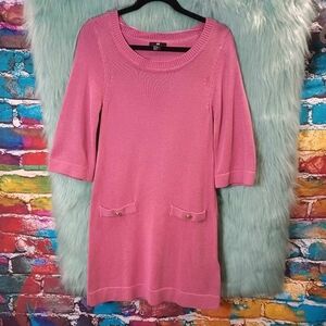 H&M Pink Mauve Half Sleeve Sweater Dress Size XS